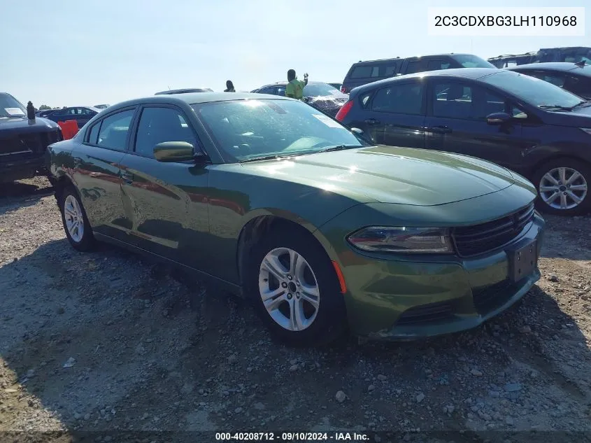 2020 Dodge Charger Sxt Rwd VIN: 2C3CDXBG3LH110968 Lot: 40208712