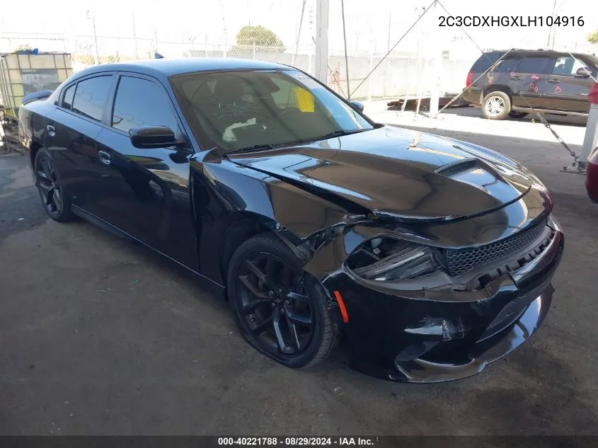 2020 Dodge Charger Gt Rwd VIN: 2C3CDXHGXLH104916 Lot: 40221788