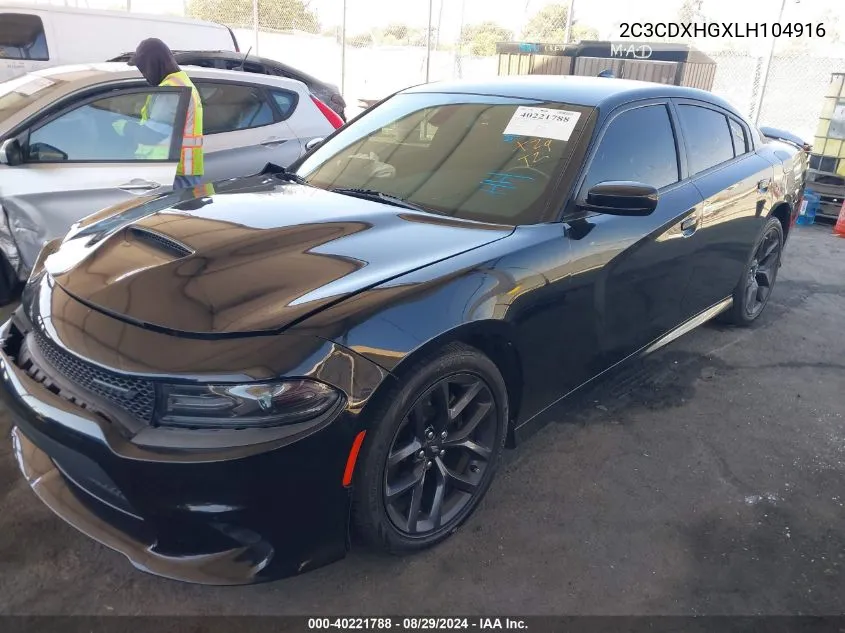 2C3CDXHGXLH104916 2020 Dodge Charger Gt Rwd