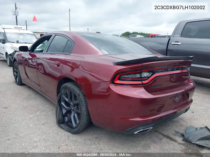 2020 Dodge Charger Sxt Rwd VIN: 2C3CDXBG7LH102002 Lot: 40262890