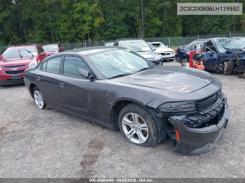 2020 Dodge Charger Sxt VIN: 2C3CDXBG6LH119552 Lot: 40263546