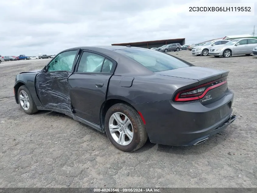 2020 Dodge Charger Sxt VIN: 2C3CDXBG6LH119552 Lot: 40263546