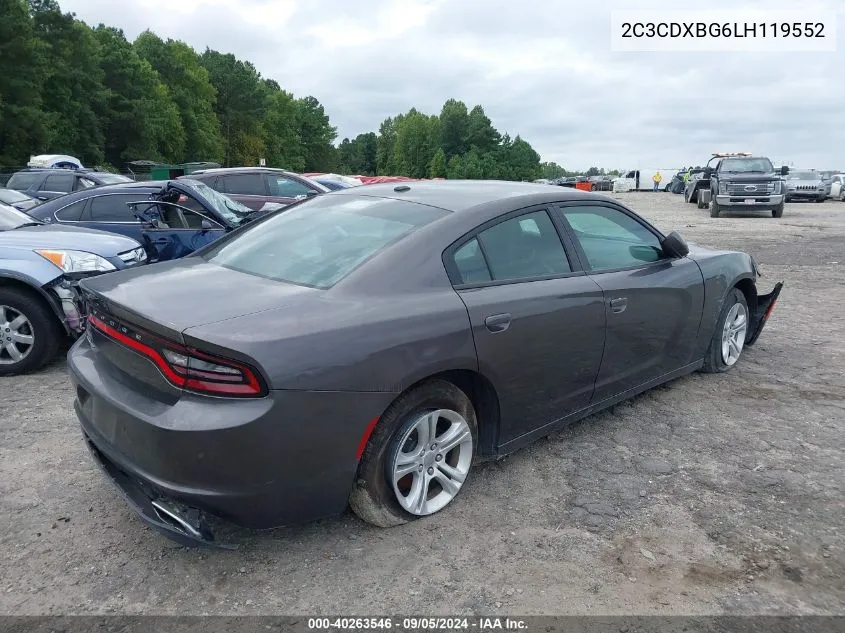 2020 Dodge Charger Sxt VIN: 2C3CDXBG6LH119552 Lot: 40263546