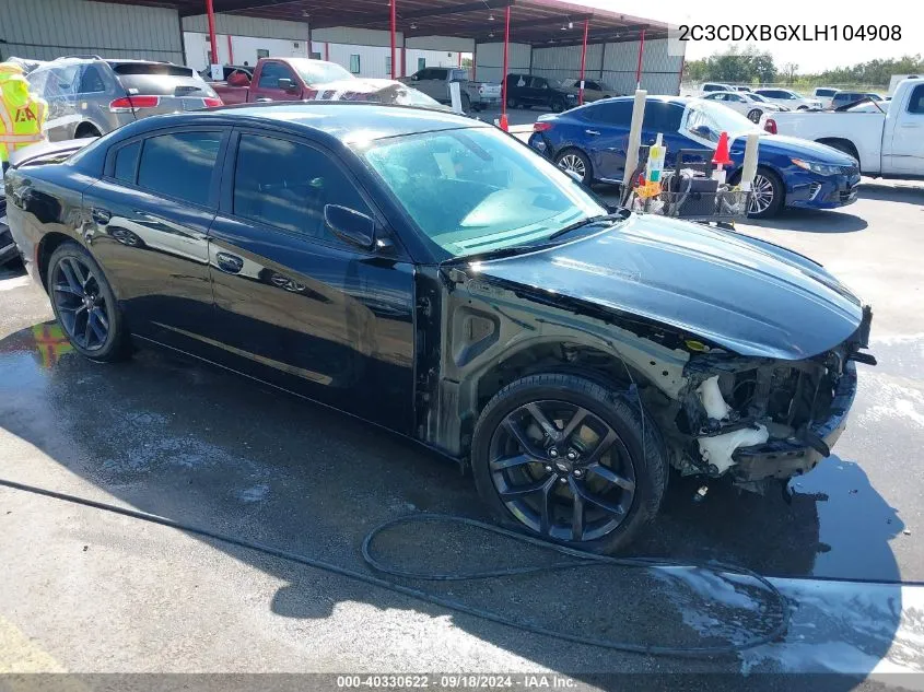 2020 Dodge Charger Sxt Rwd VIN: 2C3CDXBGXLH104908 Lot: 40330622