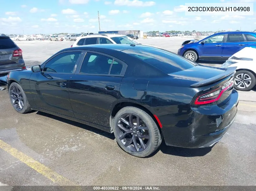 2C3CDXBGXLH104908 2020 Dodge Charger Sxt Rwd