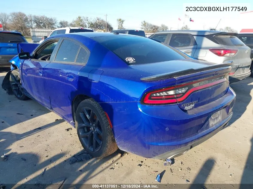 2C3CDXBGXLH177549 2020 Dodge Charger Sxt Rwd