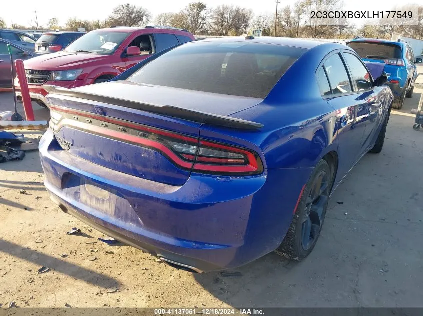 2C3CDXBGXLH177549 2020 Dodge Charger Sxt Rwd