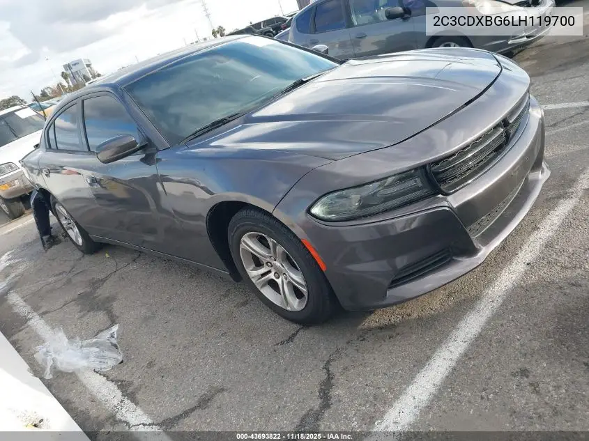 2C3CDXBG6LH119700 2020 Dodge Charger Sxt Rwd