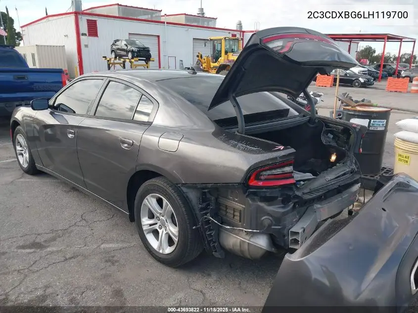2C3CDXBG6LH119700 2020 Dodge Charger Sxt Rwd