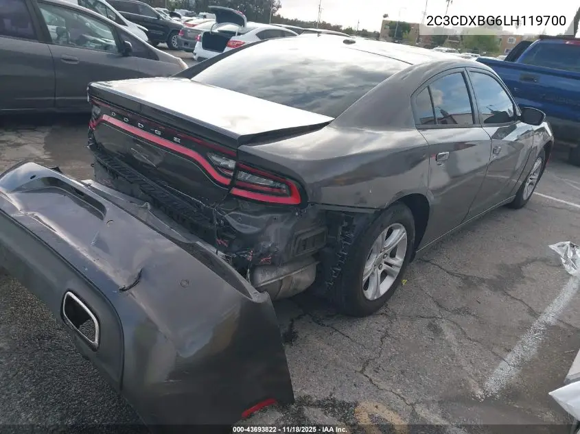 2C3CDXBG6LH119700 2020 Dodge Charger Sxt Rwd