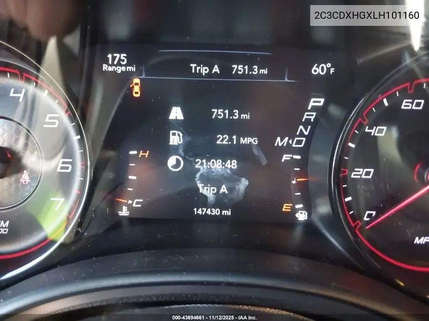2C3CDXHGXLH101160 2020 Dodge Charger Gt Rwd