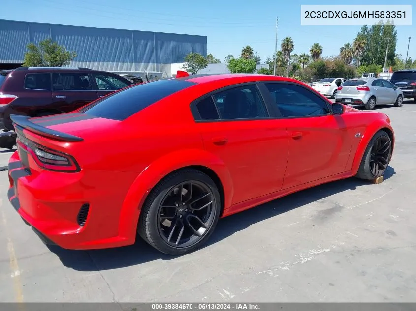 2021 Dodge Charger Scat Pack Widebody Rwd VIN: 2C3CDXGJ6MH583351 Lot: 39384670