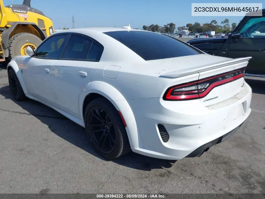 2021 Dodge Charger Srt Hellcat Widebody Rwd VIN: 2C3CDXL96MH645617 Lot: 39394222