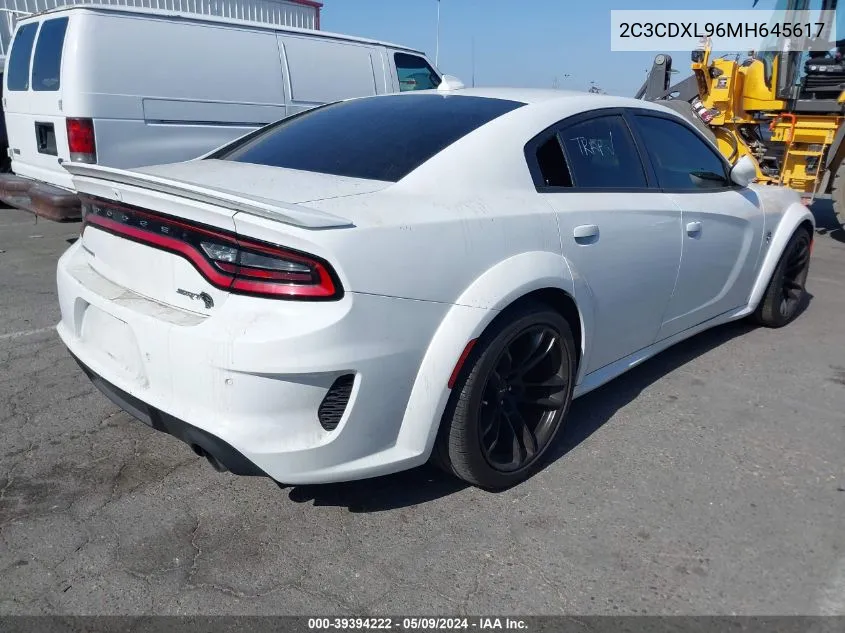 2021 Dodge Charger Srt Hellcat Widebody Rwd VIN: 2C3CDXL96MH645617 Lot: 39394222