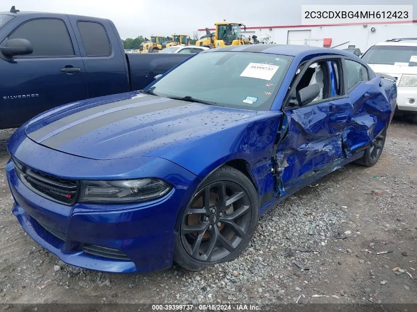 2021 Dodge Charger Sxt Rwd VIN: 2C3CDXBG4MH612423 Lot: 39399737