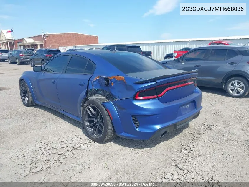 2021 Dodge Charger Scat Pack Widebody Rwd VIN: 2C3CDXGJ7MH668036 Lot: 39420695