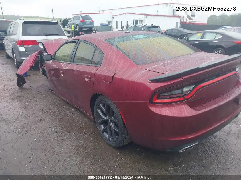 2021 Dodge Charger Sxt Rwd VIN: 2C3CDXBG2MH652273 Lot: 39421772