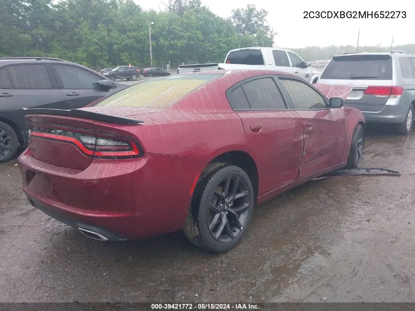 2021 Dodge Charger Sxt Rwd VIN: 2C3CDXBG2MH652273 Lot: 39421772