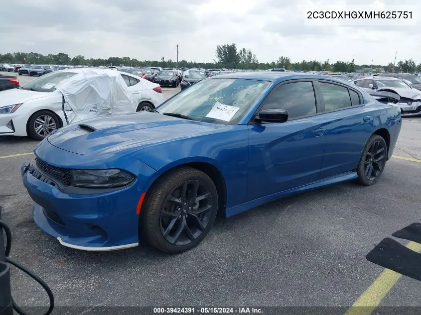 2021 Dodge Charger Gt Rwd VIN: 2C3CDXHGXMH625751 Lot: 39424391