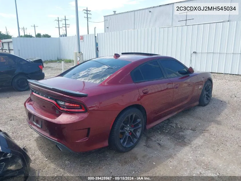 2021 Dodge Charger Scat Pack Rwd VIN: 2C3CDXGJ2MH545034 Lot: 39425967