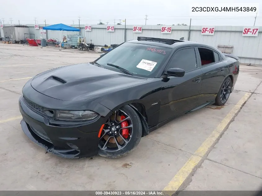 2021 Dodge Charger Scat Pack Rwd VIN: 2C3CDXGJ4MH543849 Lot: 39430923