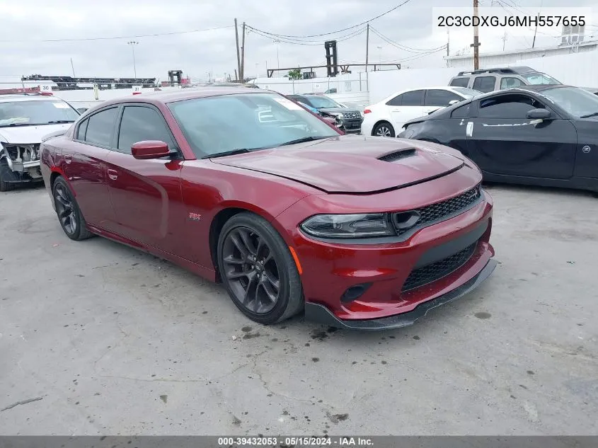 2021 Dodge Charger Scat Pack Rwd VIN: 2C3CDXGJ6MH557655 Lot: 39432053