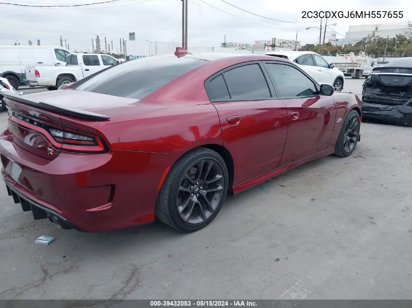 2021 Dodge Charger Scat Pack Rwd VIN: 2C3CDXGJ6MH557655 Lot: 39432053