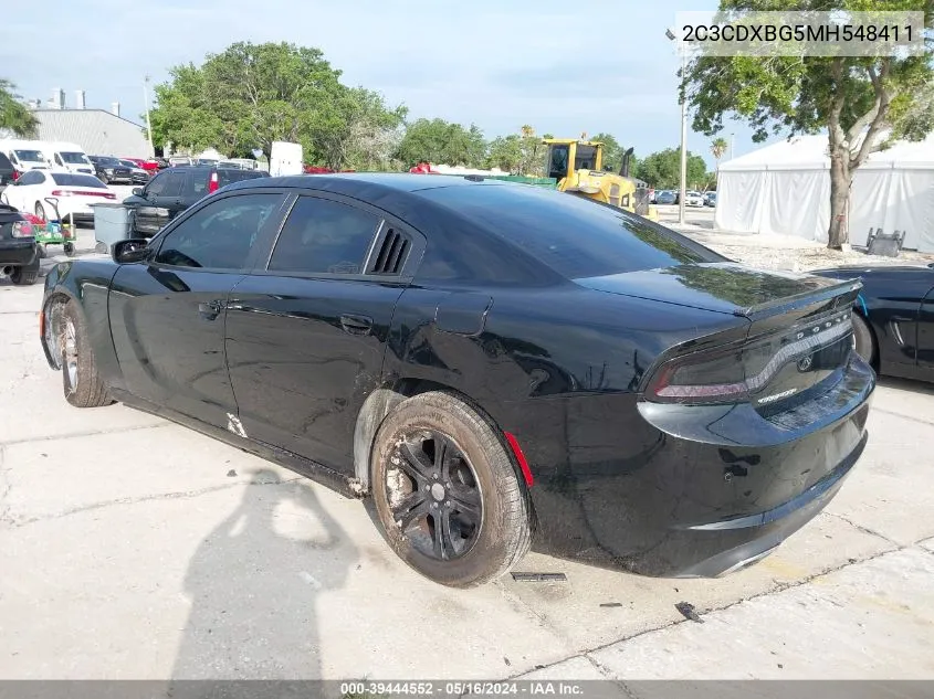 2021 Dodge Charger Sxt Rwd VIN: 2C3CDXBG5MH548411 Lot: 39444552