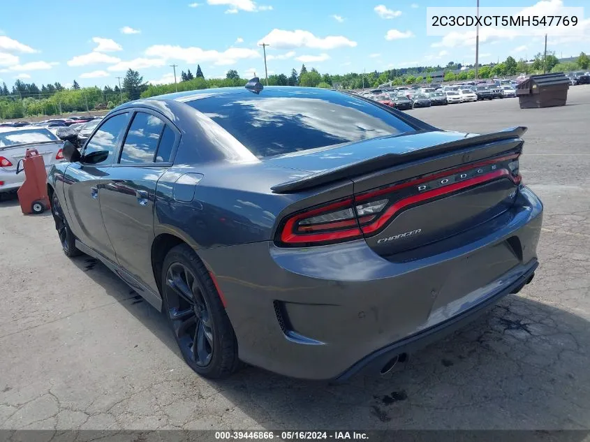 2021 Dodge Charger R/T Rwd VIN: 2C3CDXCT5MH547769 Lot: 39446866