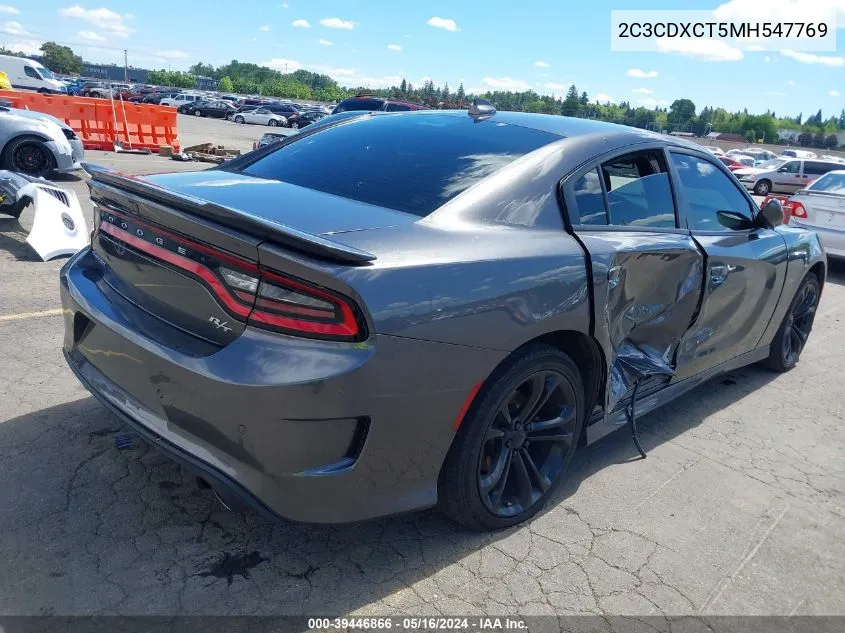 2021 Dodge Charger R/T Rwd VIN: 2C3CDXCT5MH547769 Lot: 39446866