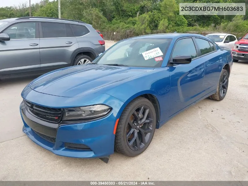 2021 Dodge Charger Sxt Rwd VIN: 2C3CDXBG7MH603683 Lot: 39450303