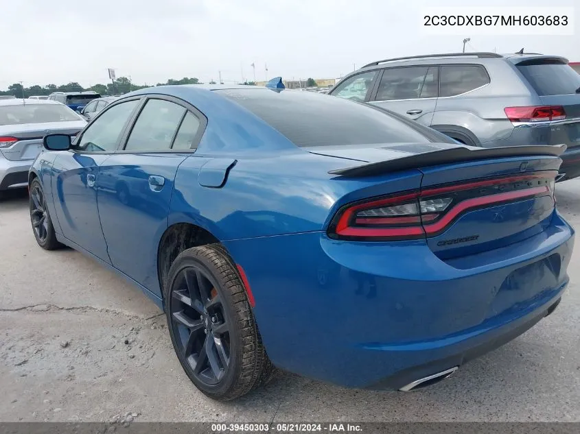 2C3CDXBG7MH603683 2021 Dodge Charger Sxt Rwd