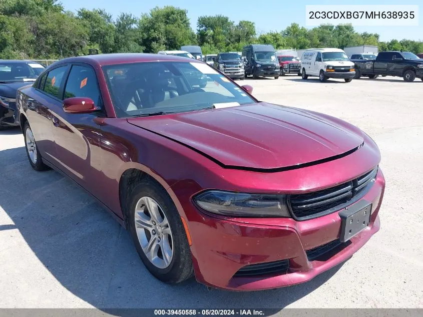 2021 Dodge Charger Sxt Rwd VIN: 2C3CDXBG7MH638935 Lot: 39450558