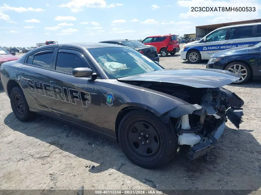 2021 Dodge Charger Police Rwd VIN: 2C3CDXAT8MH600533 Lot: 40113334