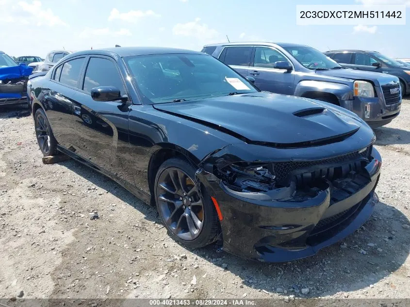 2021 Dodge Charger R/T Rwd VIN: 2C3CDXCT2MH511442 Lot: 40213453