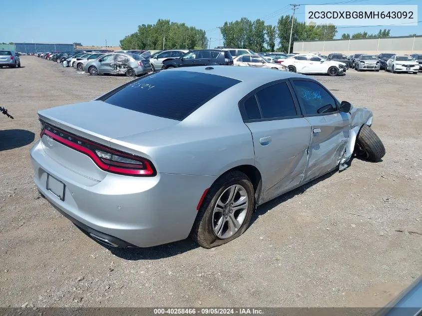 2C3CDXBG8MH643092 2021 Dodge Charger Sxt Rwd