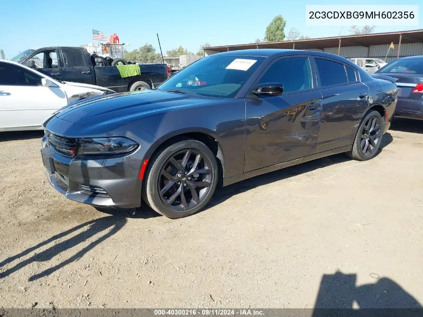 2021 Dodge Charger Sxt Rwd VIN: 2C3CDXBG9MH602356 Lot: 40300216