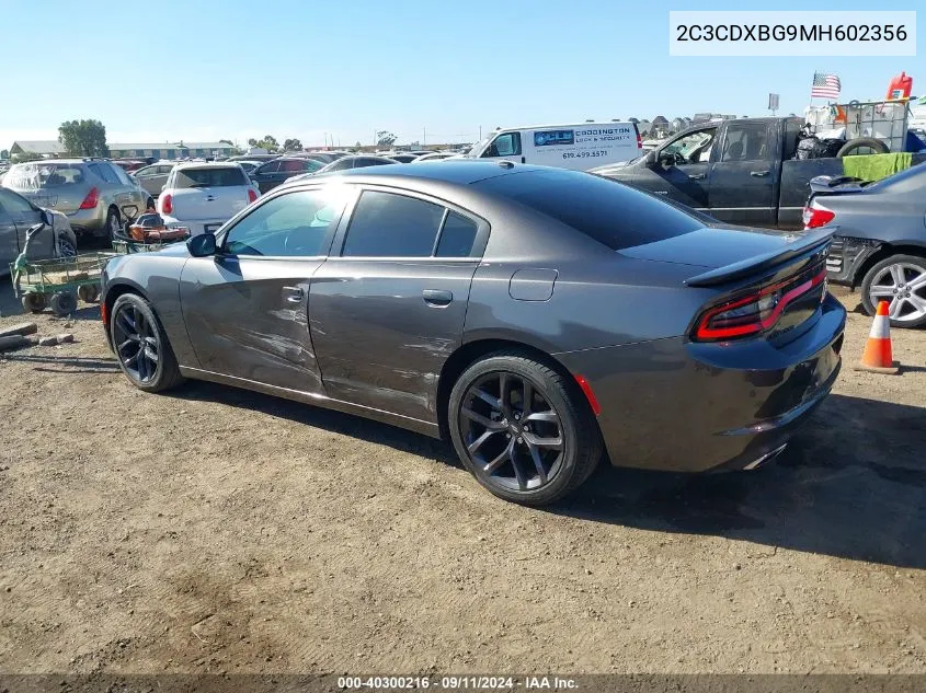 2021 Dodge Charger Sxt Rwd VIN: 2C3CDXBG9MH602356 Lot: 40300216