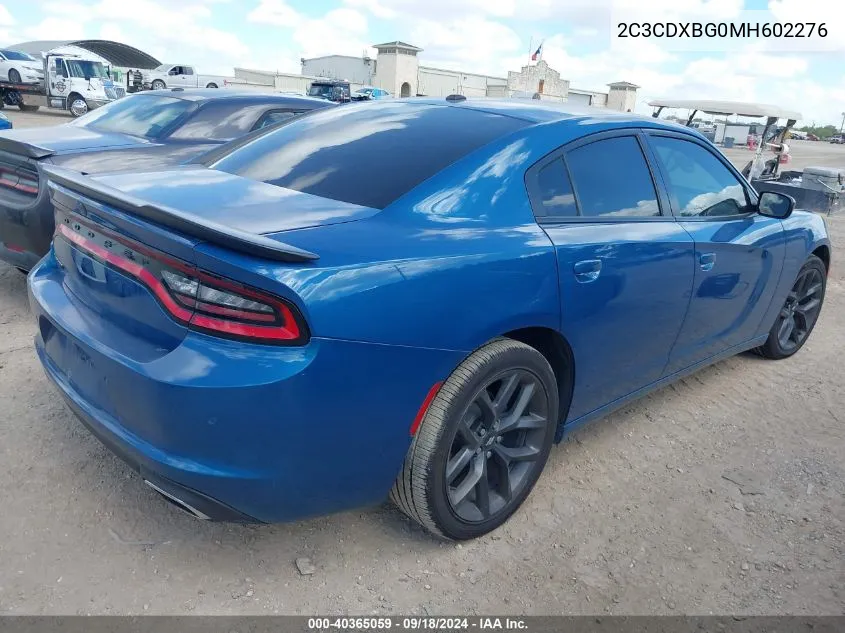 2021 Dodge Charger Sxt VIN: 2C3CDXBG0MH602276 Lot: 40365059