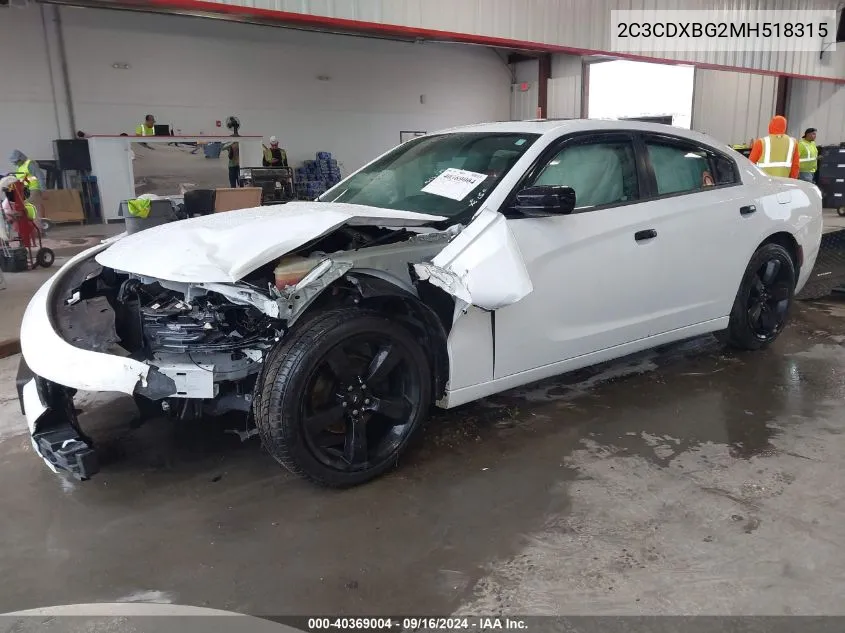 2021 Dodge Charger Sxt Rwd VIN: 2C3CDXBG2MH518315 Lot: 40369004