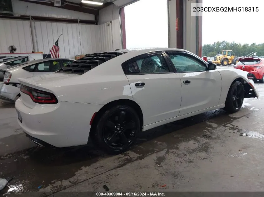 2021 Dodge Charger Sxt Rwd VIN: 2C3CDXBG2MH518315 Lot: 40369004