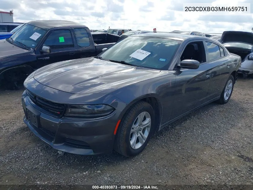 2C3CDXBG3MH659751 2021 Dodge Charger Sxt Rwd