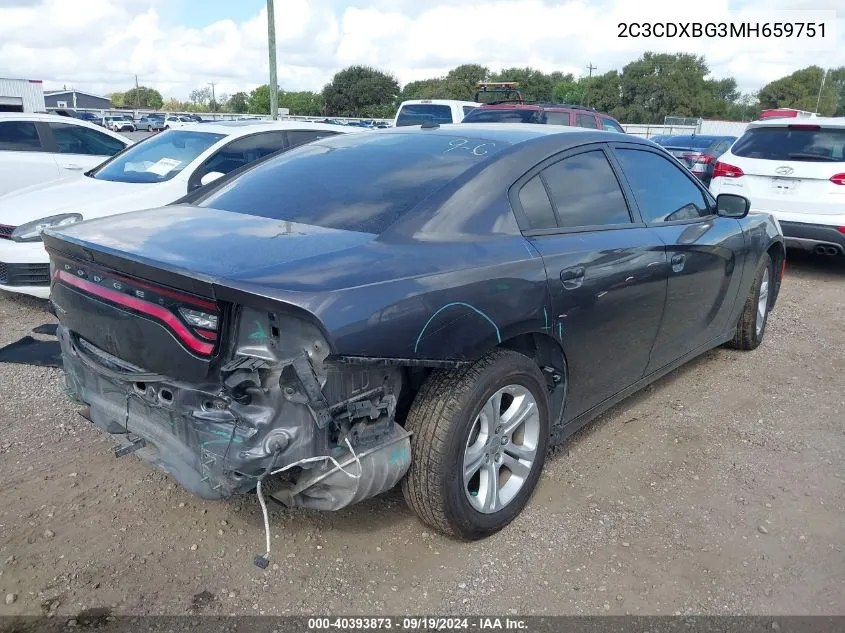 2C3CDXBG3MH659751 2021 Dodge Charger Sxt Rwd