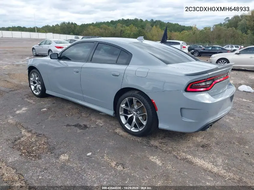 2C3CDXHGXMH648933 2021 Dodge Charger Gt Rwd