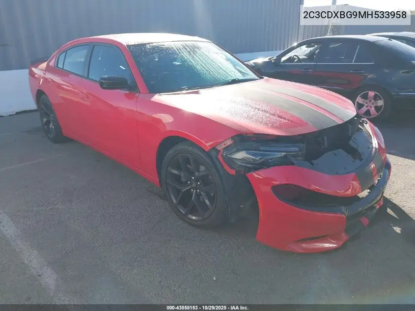 2C3CDXBG9MH533958 2021 Dodge Charger Sxt Rwd