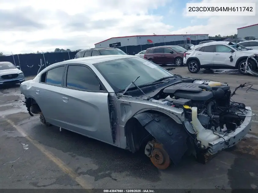 2C3CDXBG4MH611742 2021 Dodge Charger Sxt Rwd