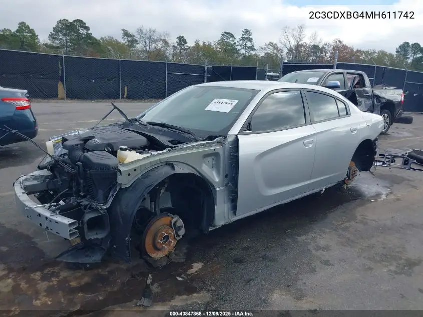 2C3CDXBG4MH611742 2021 Dodge Charger Sxt Rwd