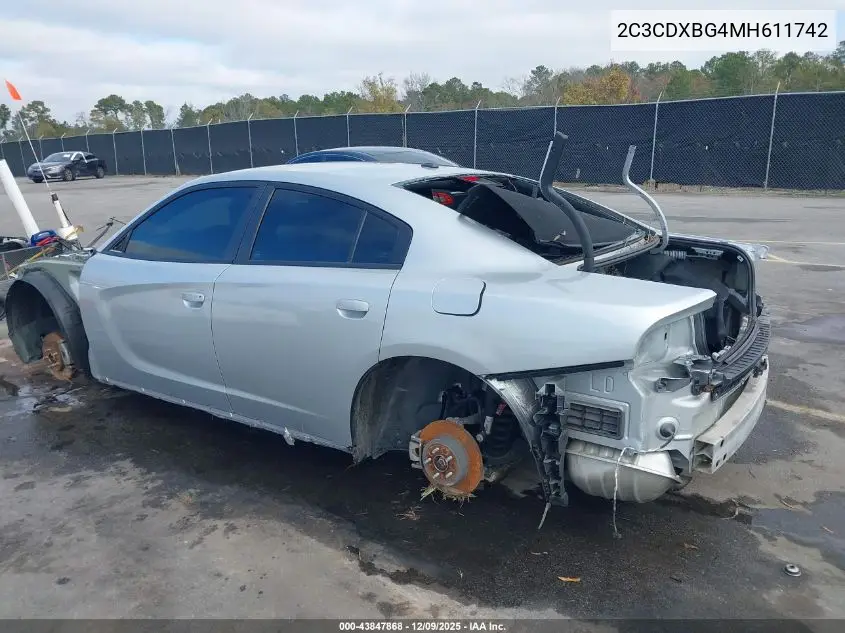 2C3CDXBG4MH611742 2021 Dodge Charger Sxt Rwd