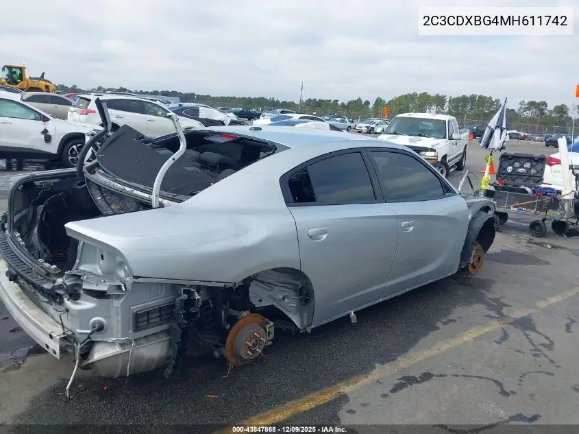 2C3CDXBG4MH611742 2021 Dodge Charger Sxt Rwd