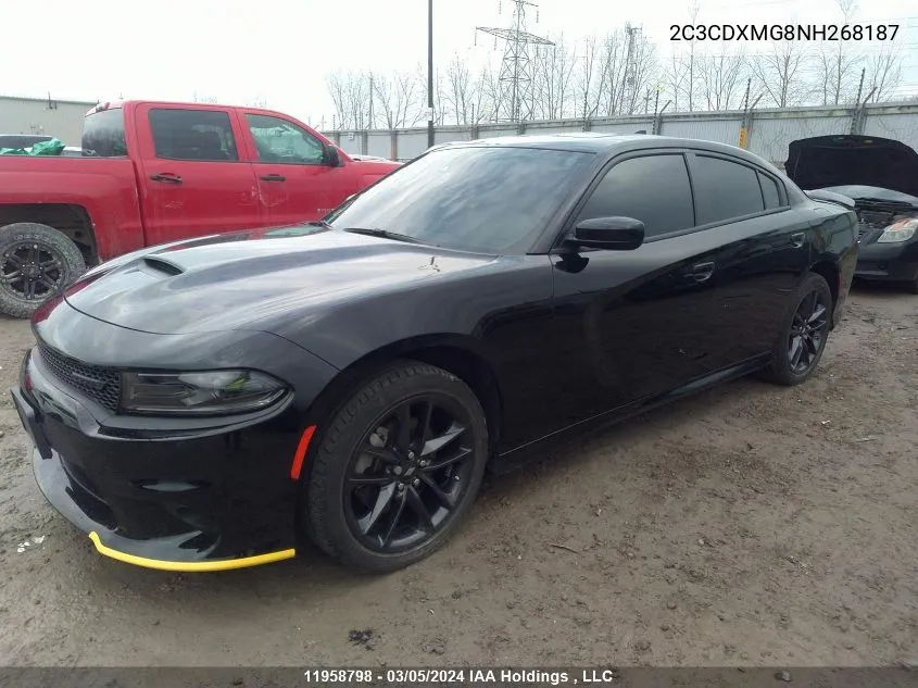 2C3CDXMG8NH268187 2022 Dodge Charger Gt Awd